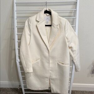 Halston Classic Cream Dress Coat